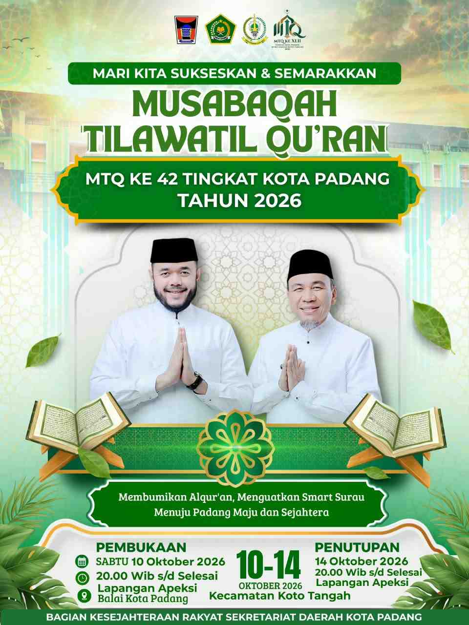 MTQ ke-42 Kota Padang Diikuti 663 Kafilah, Siapkan Rp599 Juta Hadiah