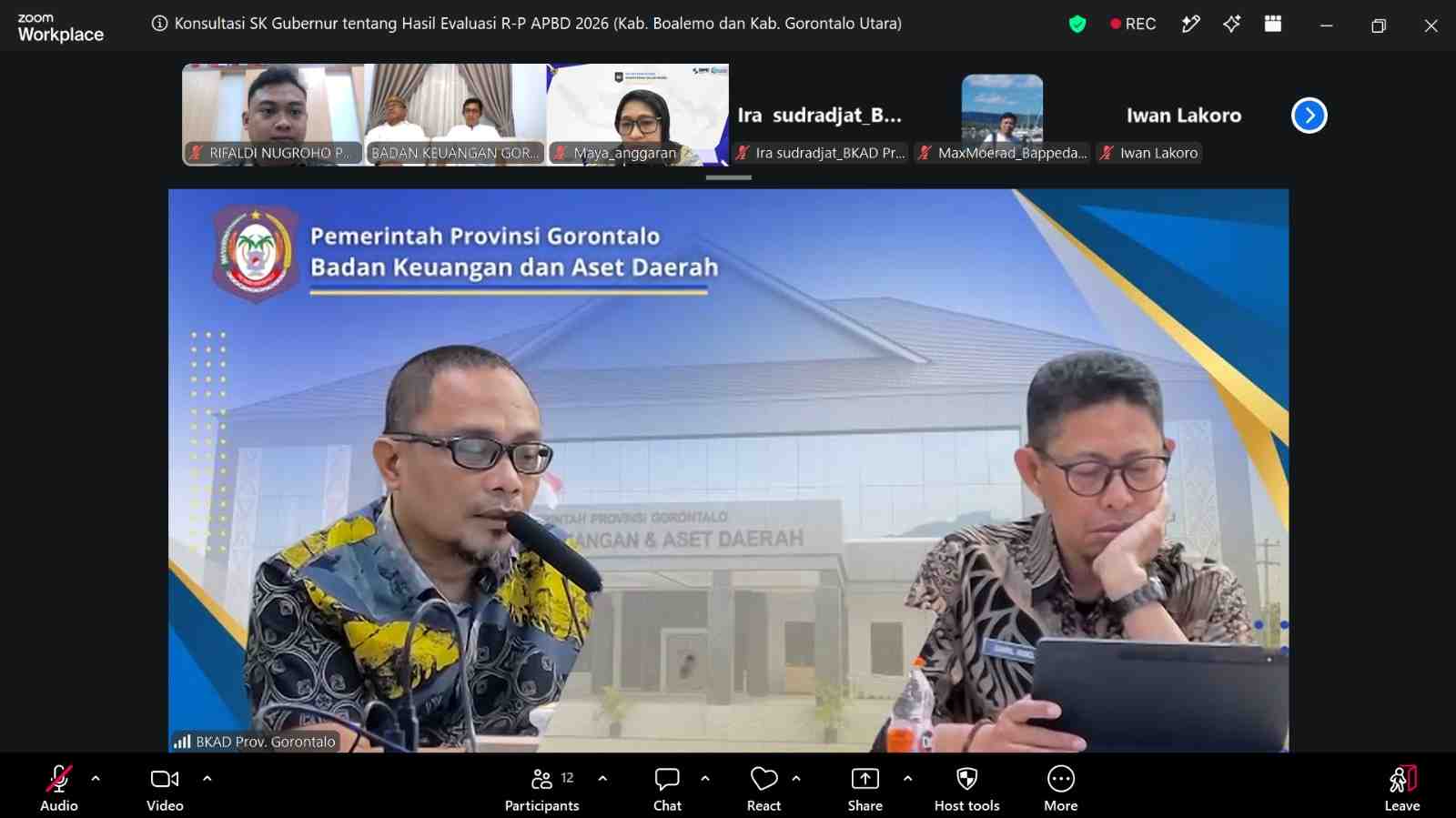 BKAD Provinsi Gorontalo Evaluasi Rancangan Perubahan APBD Kabupaten Gorut