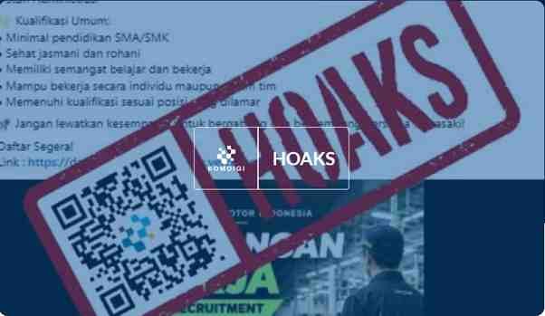 [HOAKS] Tautan Lowongan Kerja Kawasaki Motor