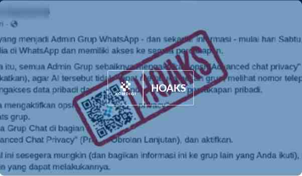 [HOAKS] Meta AI Bisa Akses Seluruh Percakapan di WhatsApp