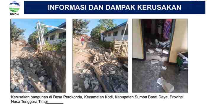 Gempa M5,9 Guncang Sumba Barat Daya, Sekolah dan Dua Rumah Rusak