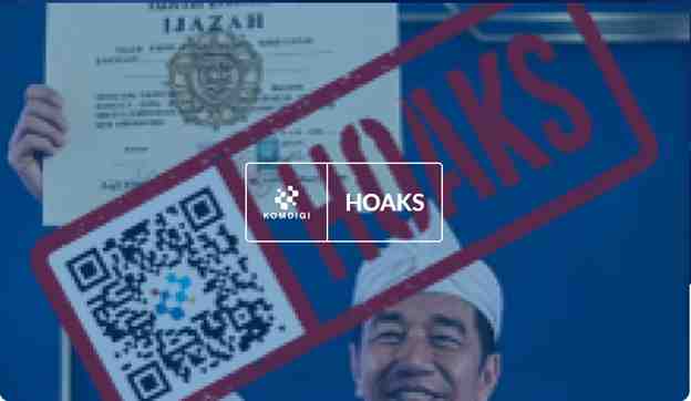 [HOAKS] Foto Jokowi Tunjukkan Ijazah Aslinya ke Publik